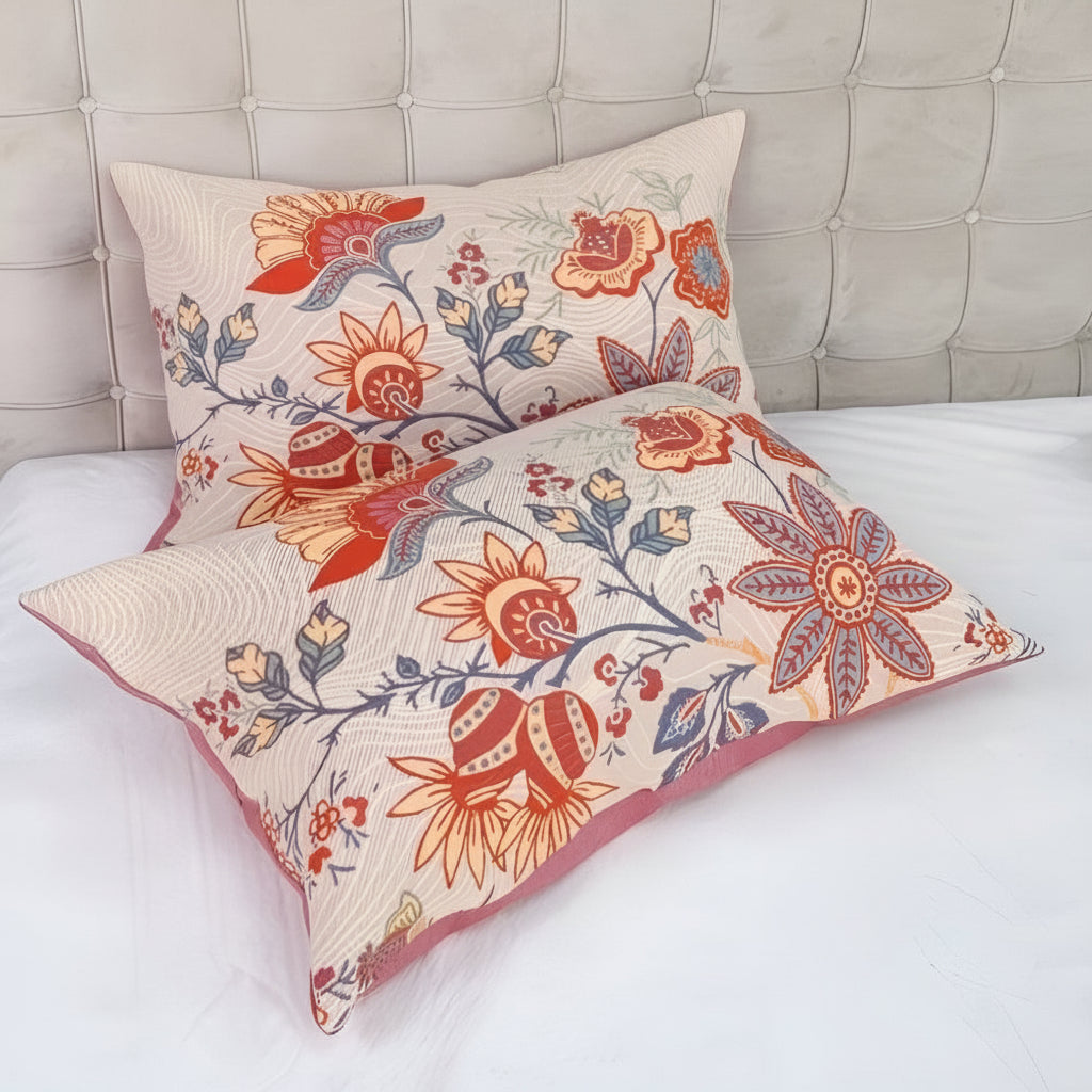 Rustiek Bloemen Kussenslopen Set van 2 | Boho Katoenen Kussenovertrekken 51x76cm | Sansoti