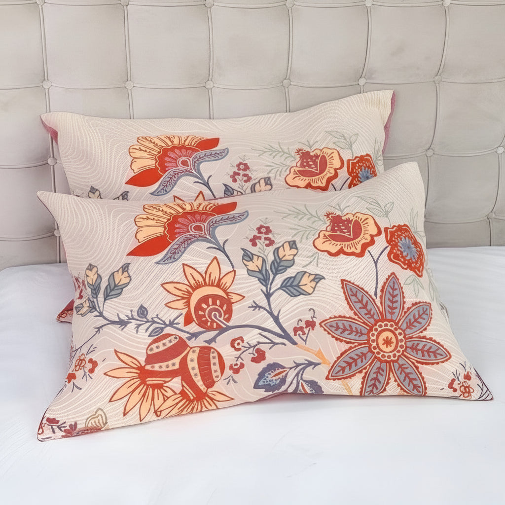 Rustiek Bloemen Kussenslopen Set van 2 | Boho Katoenen Kussenovertrekken 51x76cm | Sansoti