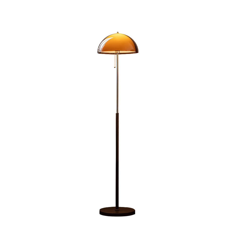 Tavino Lampadaire bois métal ambre salon lampe de lecture rétro design éclairage d'ambiance lampe sur pied moderne | Restfield