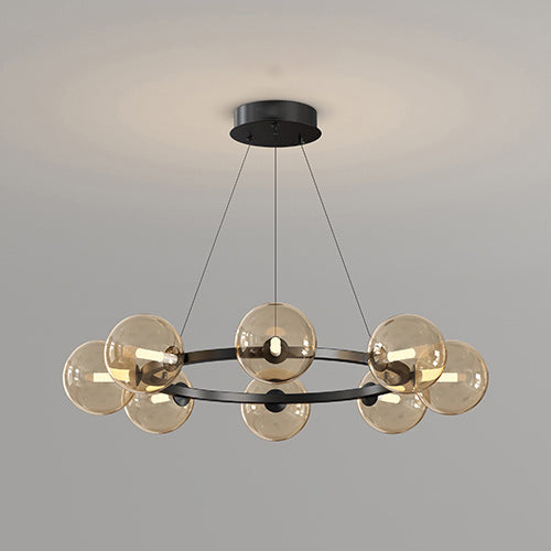 Moderne Kroonluchter met Glazen Kappen – Stijlvol Metalen Design voor Eetkamer Woonkamer Slaapkamer Restaurant | Sansoti