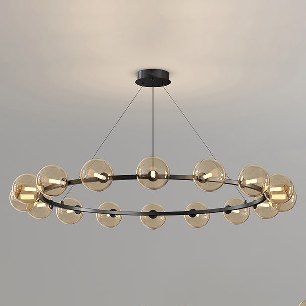 Moderne Kroonluchter met Glazen Kappen – Stijlvol Metalen Design voor Eetkamer Woonkamer Slaapkamer Restaurant | Sansoti