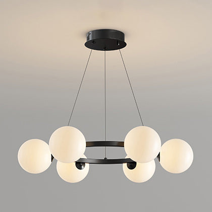 Moderne Kroonluchter met Glazen Kappen – Stijlvol Metalen Design voor Eetkamer Woonkamer Slaapkamer Restaurant | Sansoti