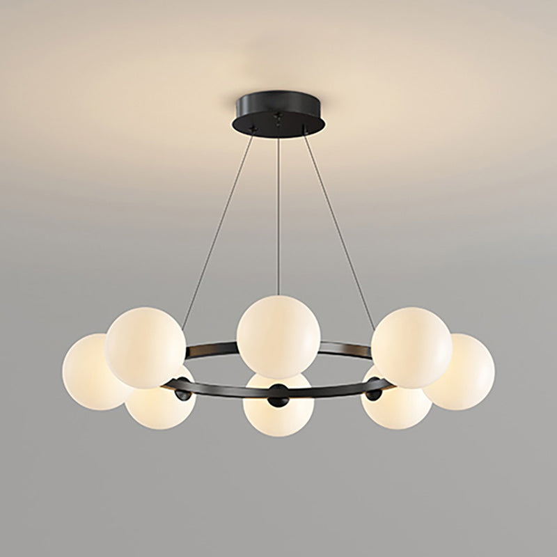 Moderne Kroonluchter met Glazen Kappen – Stijlvol Metalen Design voor Eetkamer Woonkamer Slaapkamer Restaurant | Sansoti