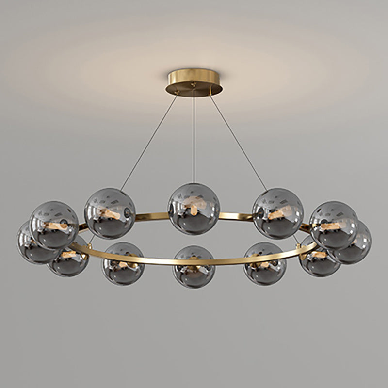 Moderne Kroonluchter met Glazen Kappen – Stijlvol Metalen Design voor Eetkamer Woonkamer Slaapkamer Restaurant | Sansoti