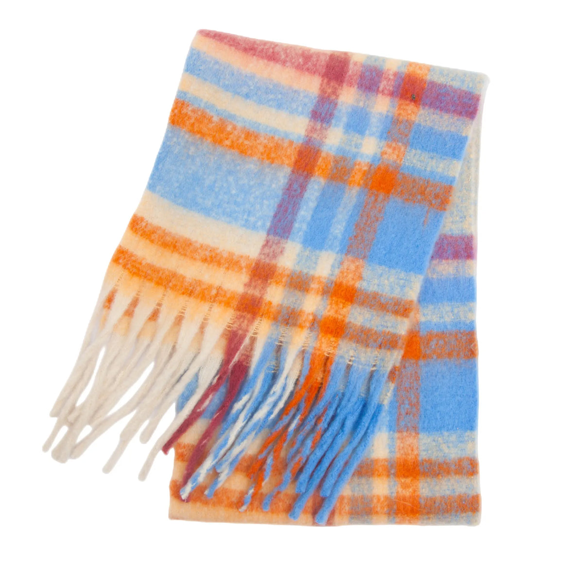 Luxueuze Cashmere Sjaal Geruite Print Winteraccessoire Halsdoek Dames 38x230cm Trendy Warm Elegant Stijlvol | Sansoti