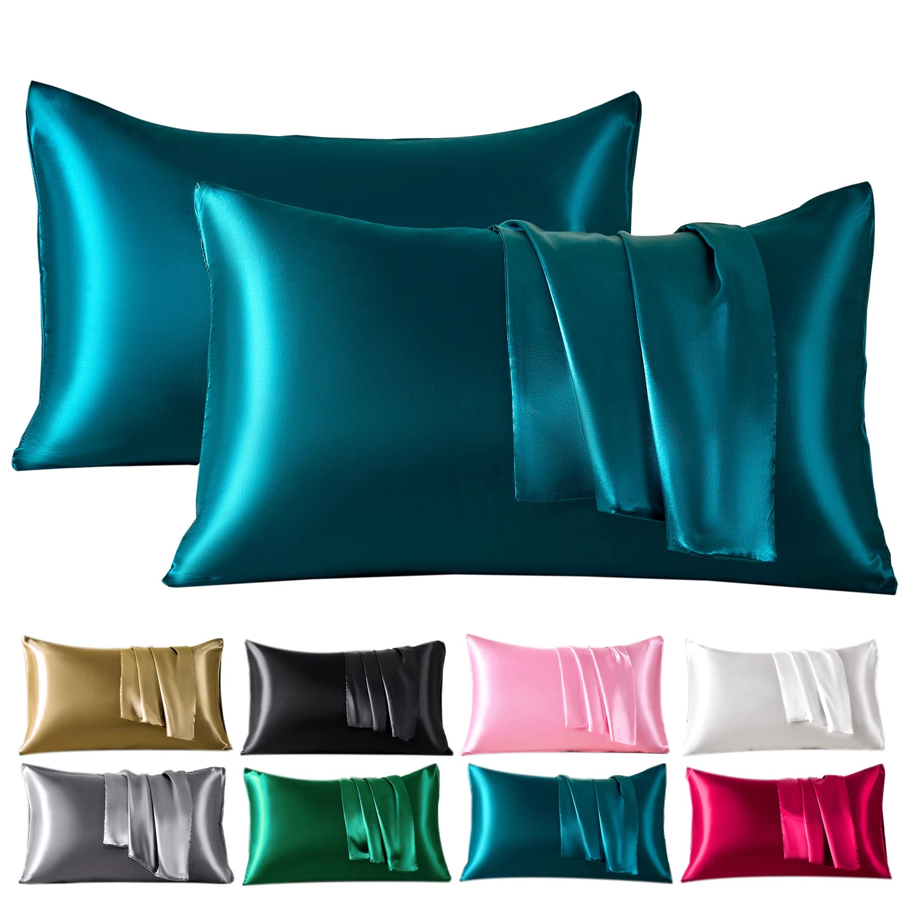 Restfield| Taies d'oreiller en satin (lot de 2) | Douces et rafraîchissantes | Pour peau et cheveux