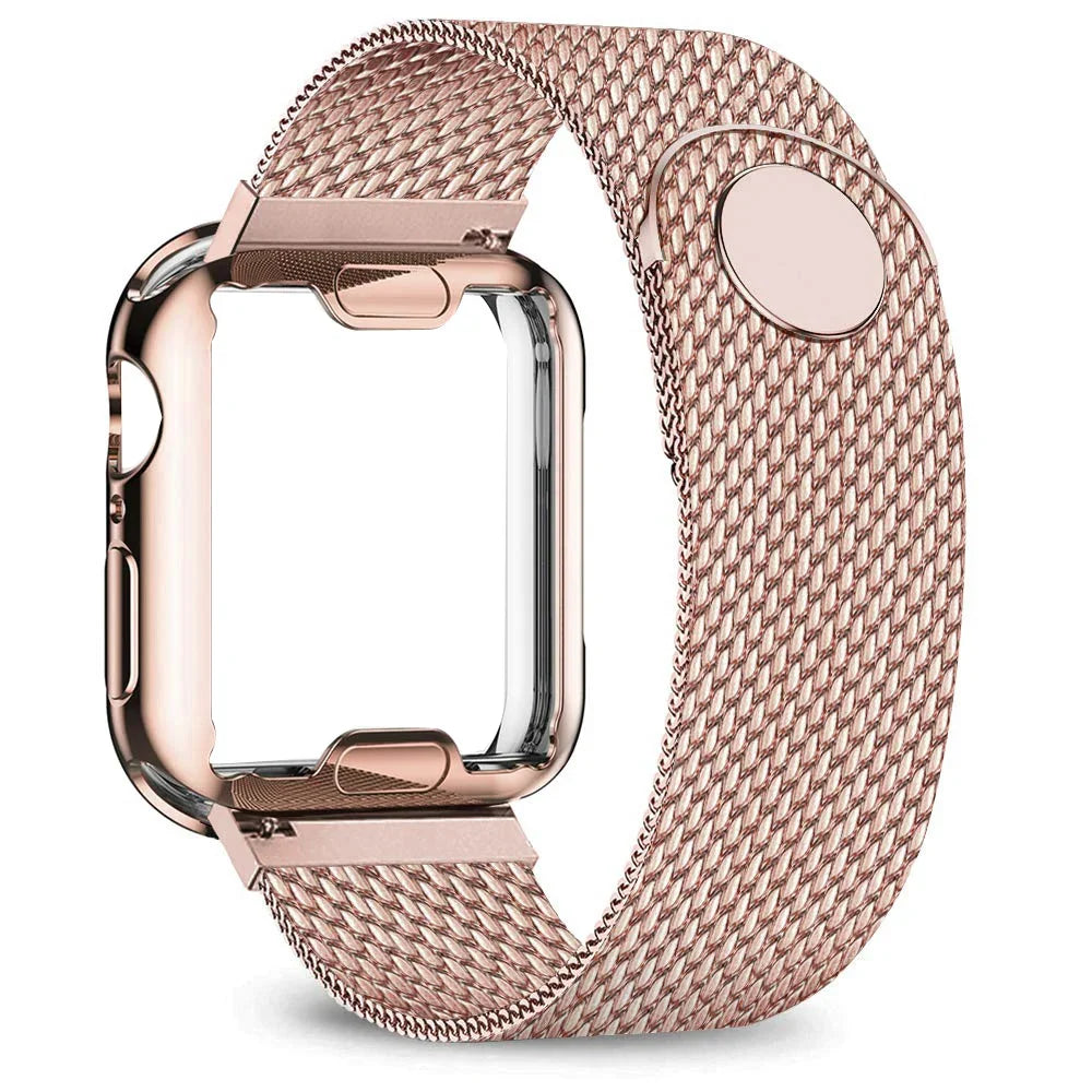 Metallarmband für Smartwatches, Edelstahl-Mesh, verstellbar, universell, Uhrenarmband, 38–49 mm, Silber | Sansoti