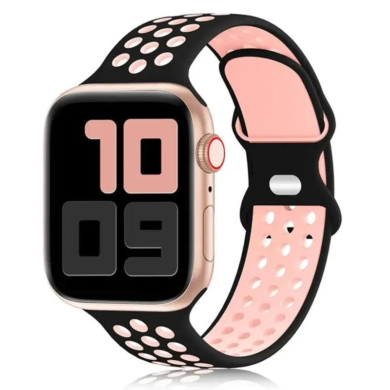 Silikonarmband für Smartwatches – atmungsaktives Sportarmband in zwei Farben für Uhren von 38 mm bis 49 mm, Unisex | Sansoti