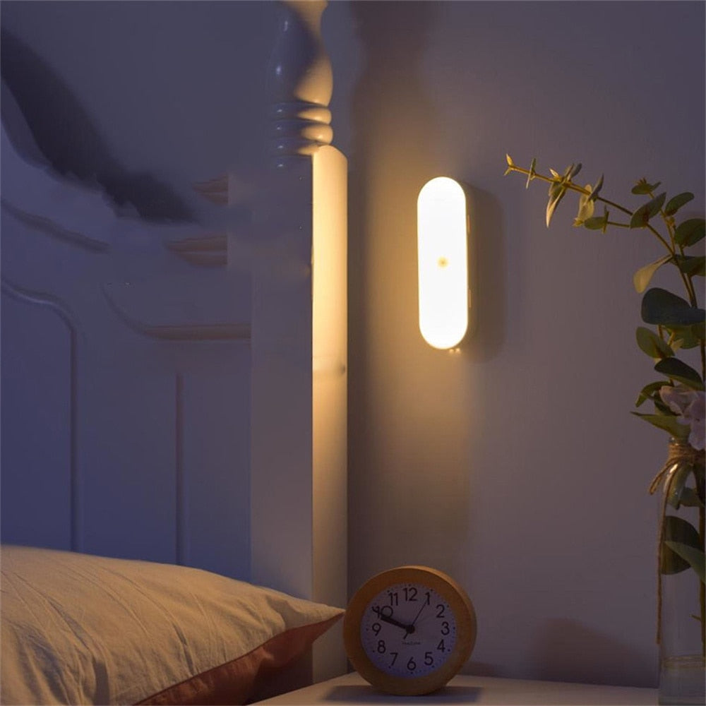 Wiederaufladbare LED-Wandleuchte mit Bewegungssensor Kabellos für Schrank Treppe Flur Nachtbeleuchtung Stimmungslicht | Sansoti