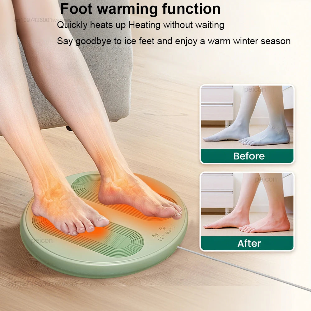 Electric Foot Warmer with Massage, USB Heating Pad, 3 Heat Settings, Non-Slip Plush, Home Office | Sansoti