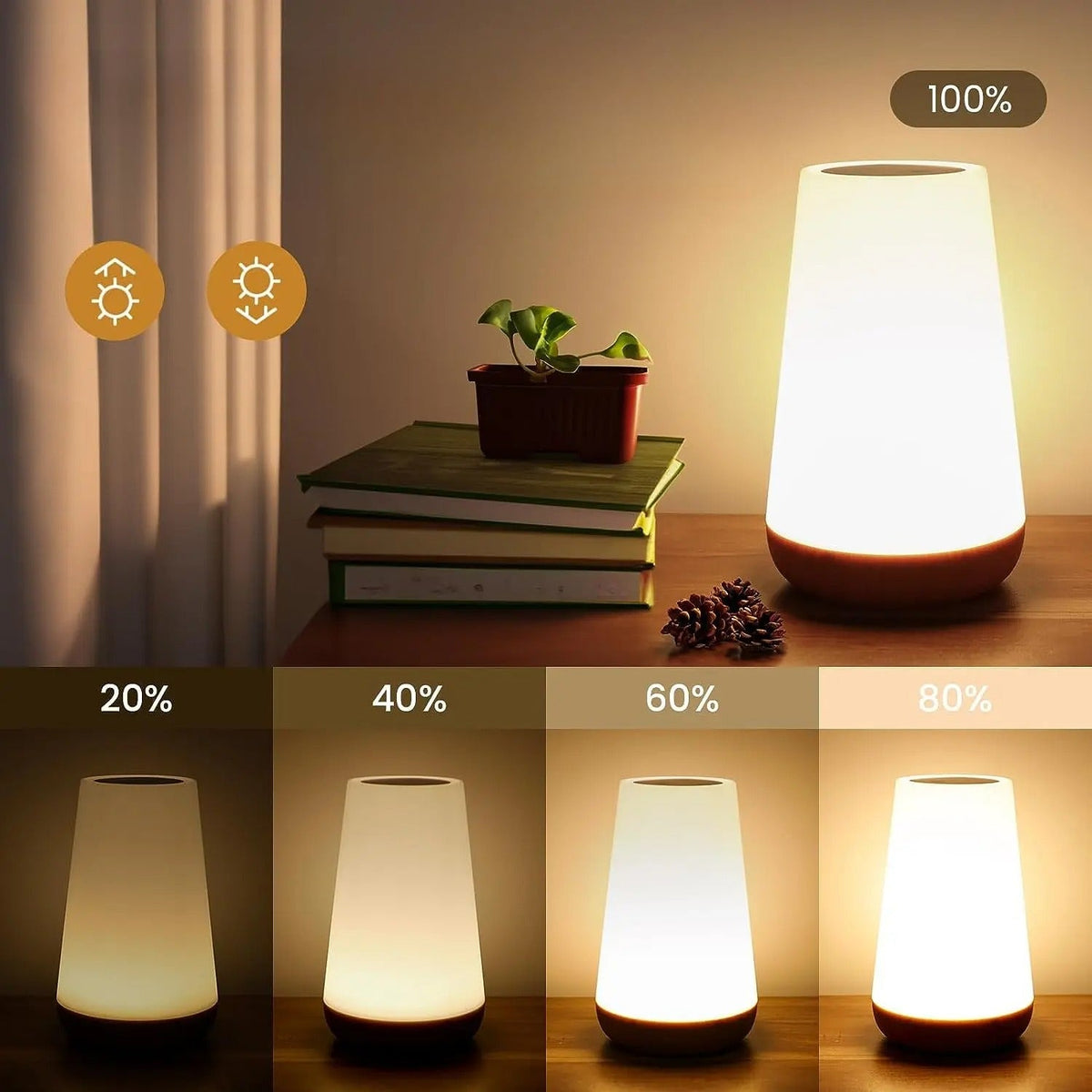 Wireless RGB Night Lamp LED Ambient Light Touch Control Remote Control Rechargeable 13 Colors Living Room | Sansoti