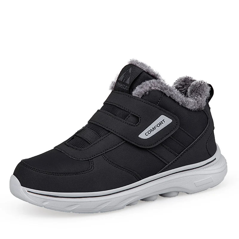 Padded Ankle Sneakers with Velcro for Wide Feet - Warm Orthopedic Walking Shoes for Men Comfort | Sansoti