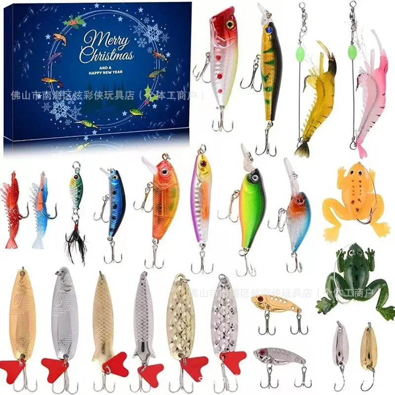 Fishing Gear Advent Calendar 24 Days Lure Collection Fishing Countdown Gift Freshwater Saltwater | Sansoti