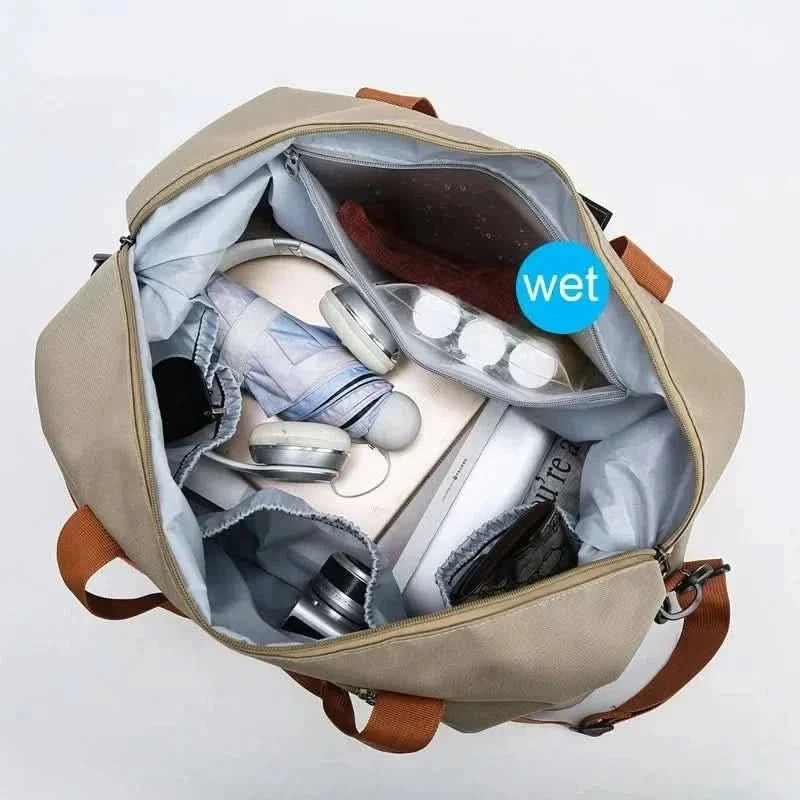 Sporttasche mit Schuhfach und Nass-Trocken-Fach, 46x25x28cm, wasserdichte Reisetasche für Fitnessstudio, Gym und Wochenendtrips | Sansoti
