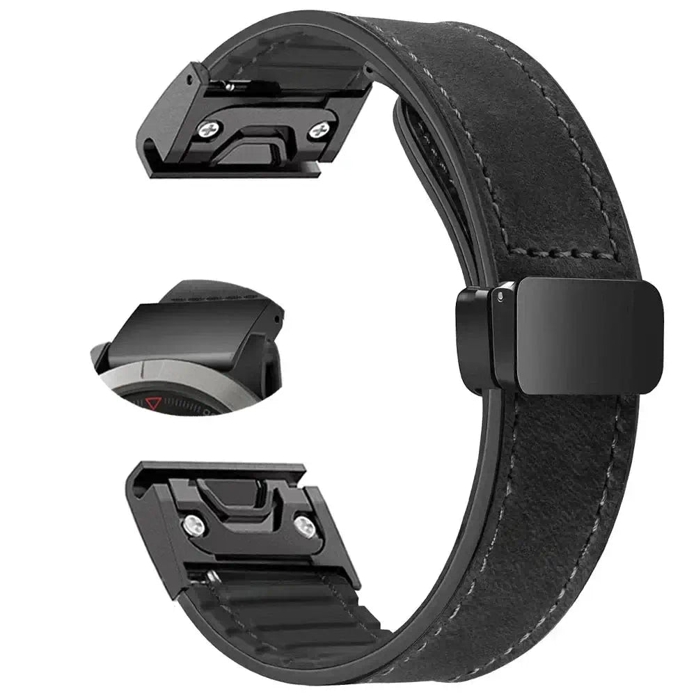 Lederarmband für Smartwatches mit magnetischem Verschluss, Schnellwechselsystem, 20 mm, 22 mm, 26 mm, universell | Sansoti