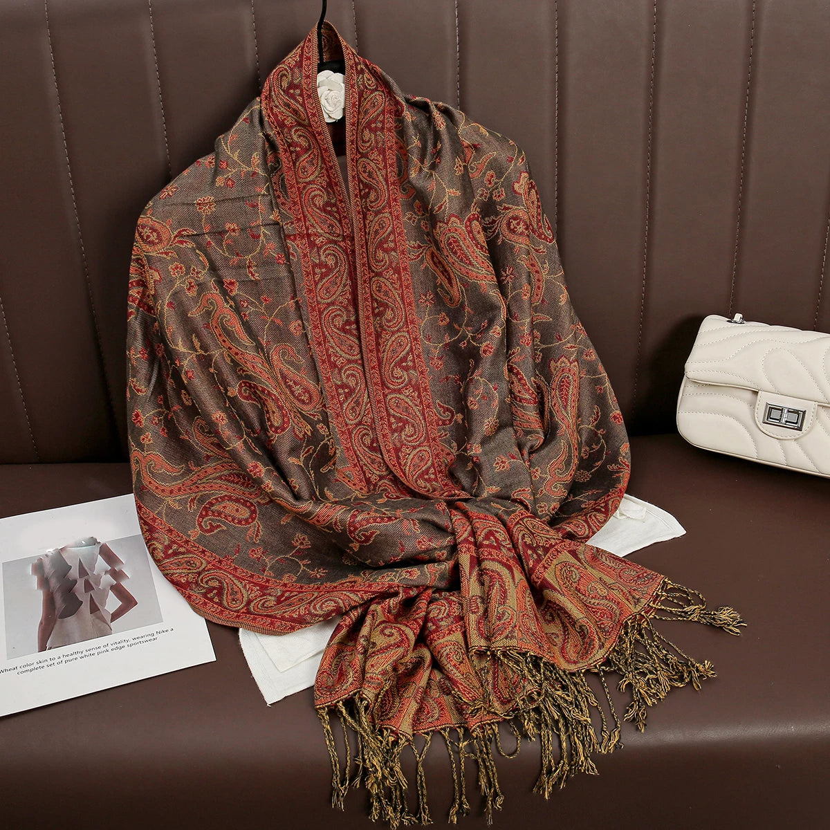 Pashmina Wrap Cashmere-look Women's 70x190cm Soft Winter Scarf Four Seasons Warm Foulard Elegant Scarf | Sansoti