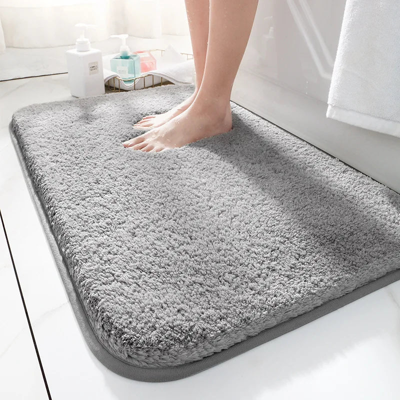 Badmat Microvezel Dik 40x60 50x80 60x90 cm Grijs Badkamer Antislip Absorberend Zachte Badkamermat Wasbaar Douchemat | Sansoti
