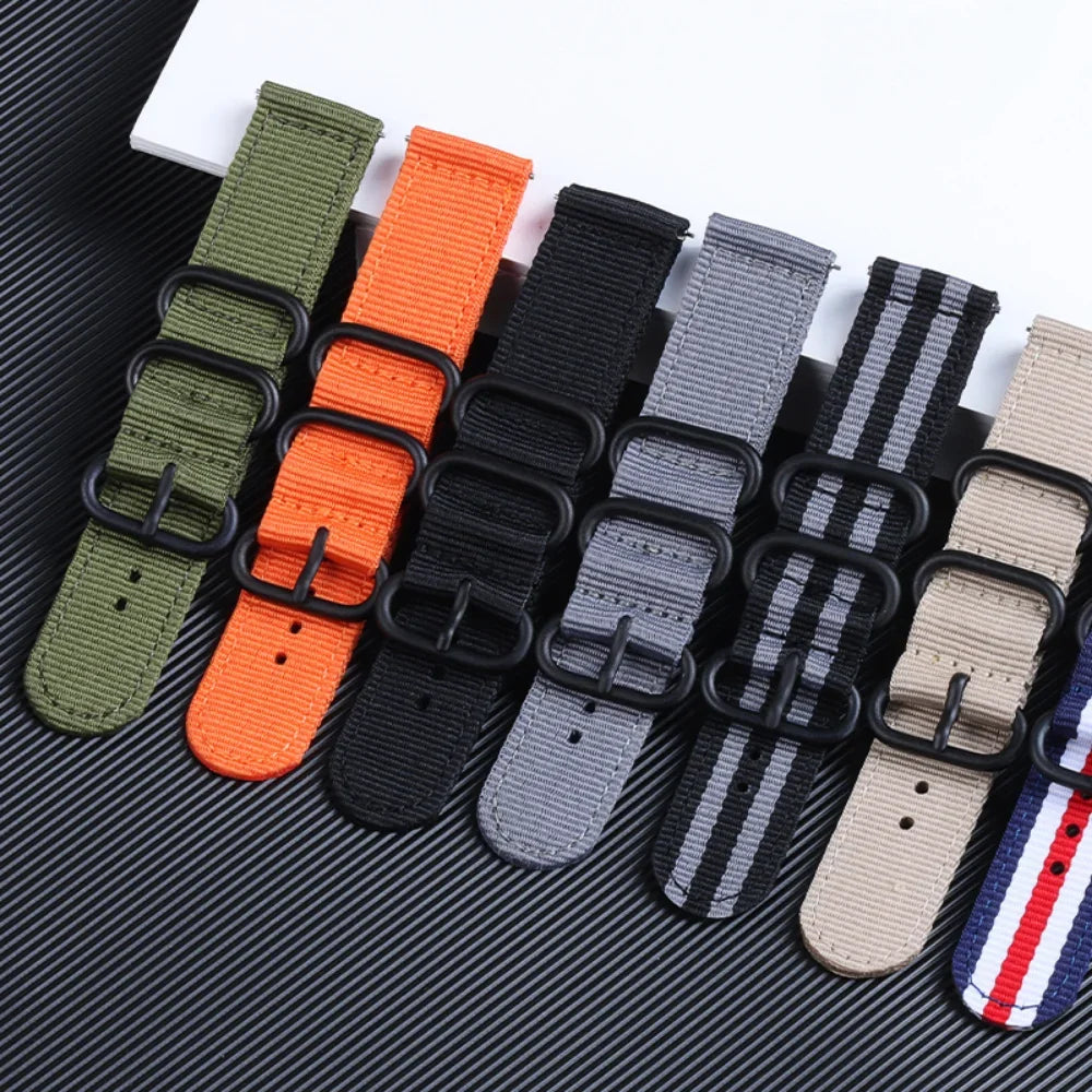 Nylonowa opaska do smartwatcha o fakturze płótna, 22 mm, 26 mm, regulowana, sportowa, lekka i wygodna | Sansoti