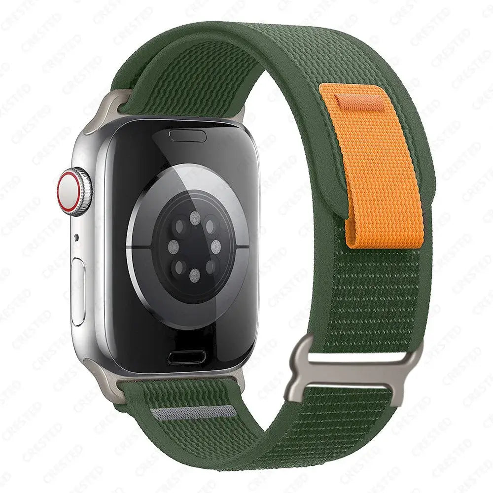 Nylon-Smartwatch-Armband mit Klettverschluss – atmungsaktives, verstellbares Armband, 38–49 mm, für Sport und Freizeit | Sansoti