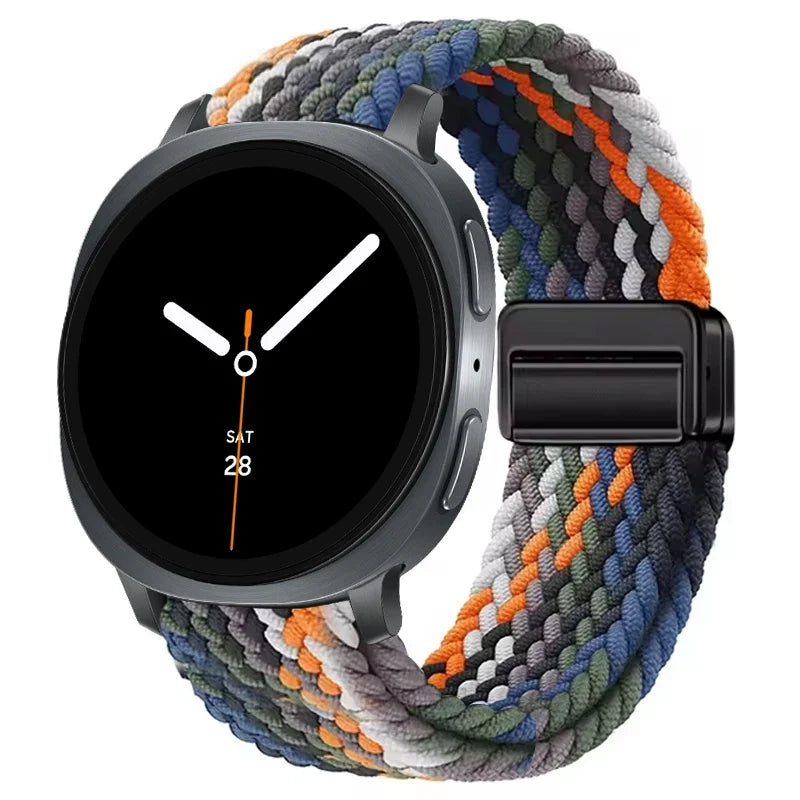 Geflochtenes Nylon-Smartwatch-Armband, atmungsaktiv, verstellbar, mit Metallschließe, für Galaxy-Uhr | Sansoti