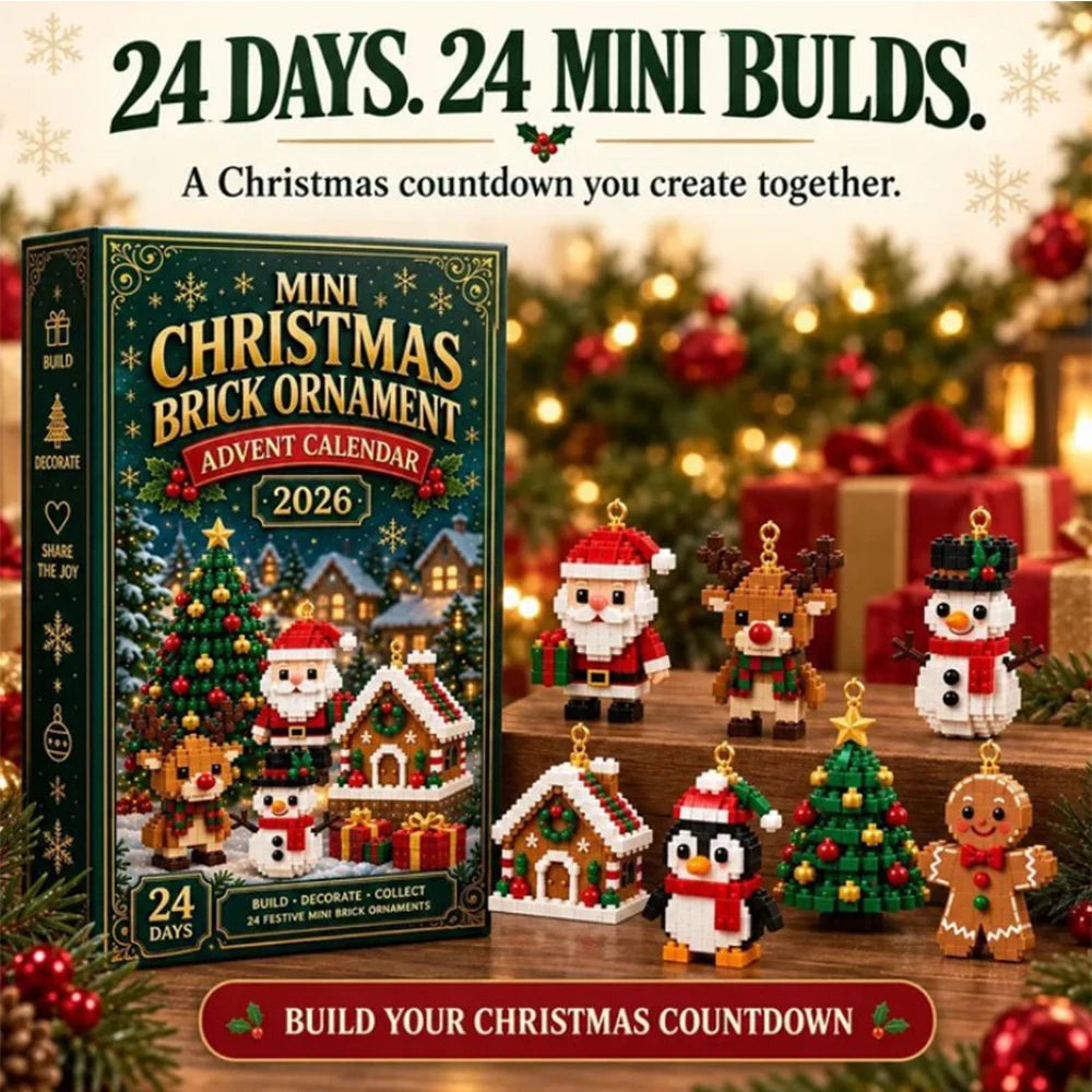 Advent Calendar 24 Days Mini Building Block Decorations Surprise Christmas Ornaments Decorative Holiday Gift | Sansoti