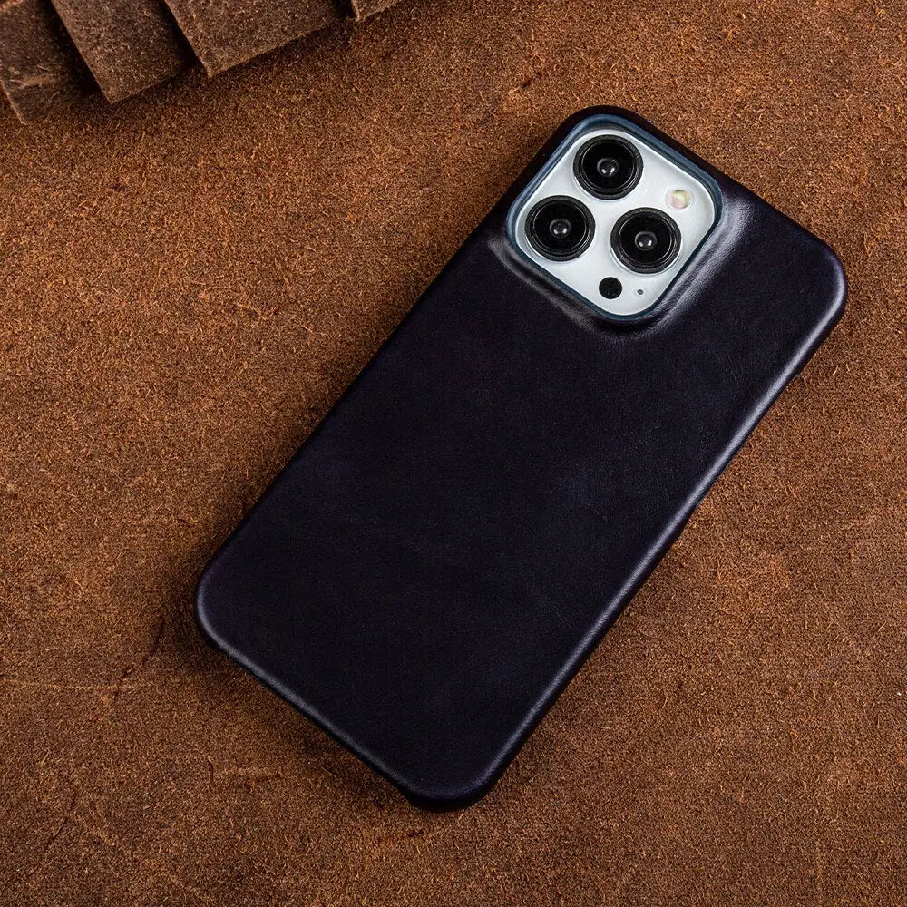 Lederhülle für iPhone aus Rindsleder Schutzhülle Handgefertigter Vintage-Stil Hochwertiger Halt Strapazierfähiges Design | Sansoti