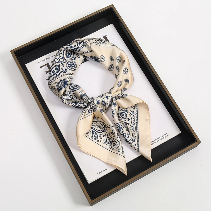 Square Satin Scarf 70x70cm Women's Headband Headscarf Neck Scarf Multifunctional Elegant Stylish Accessory | Sansoti