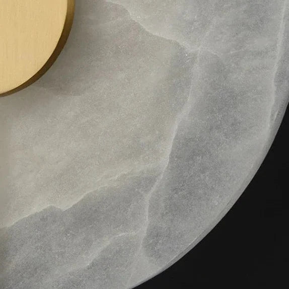 Ronde Wandlamp Natuursteen LED Warm Diffuus Licht Hal Slaapkamer Woonkamer Modern Design Koper Sfeervol | Sansoti
