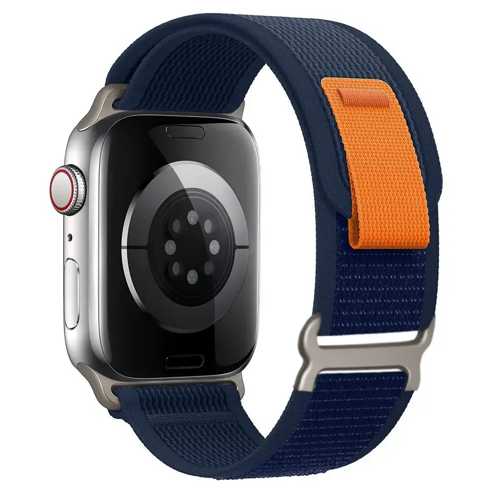 Nylon-Smartwatch-Armband mit Klettverschluss – atmungsaktives, verstellbares Armband, 38–49 mm, für Sport und Freizeit | Sansoti
