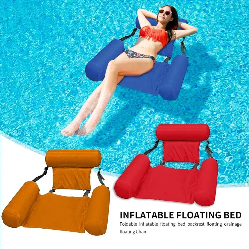 Opblaasbare Waterstoel met Rugleuning – Drijvende Zwembadstoel Mesh Design 100x120 cm Zwembadfauteuil | Sansoti