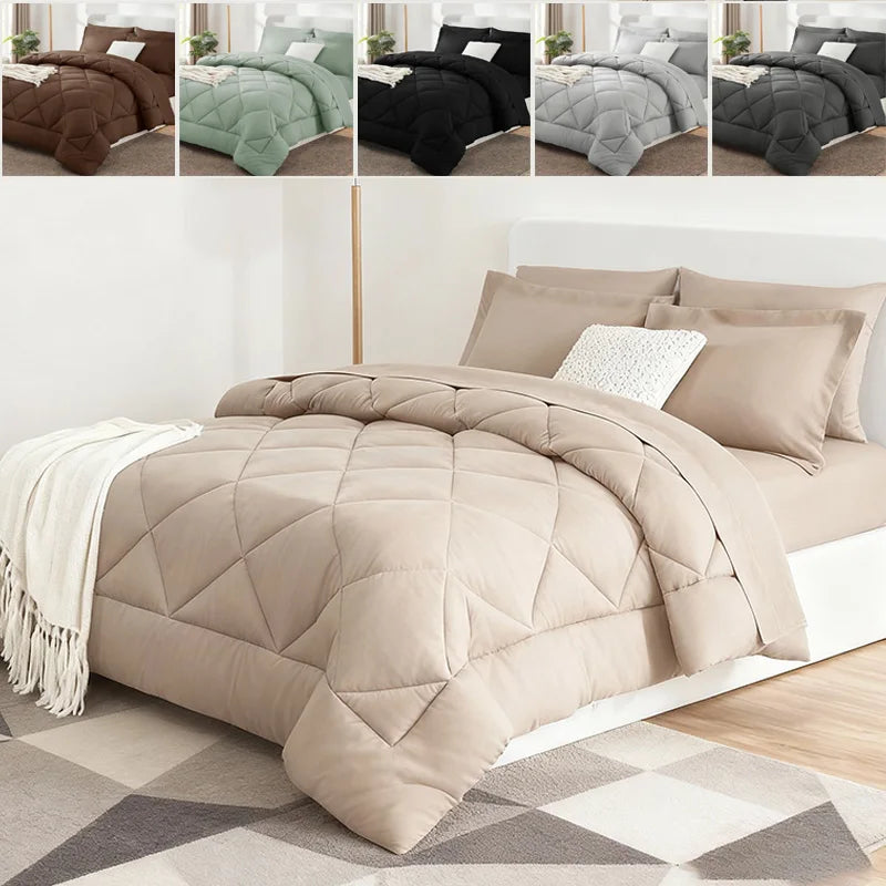 Klassiek effen kleur winterdekbed Zacht comfortabel polyester beddekbed Huidveilig thuisbeddengoed Sprei Kingsize deken