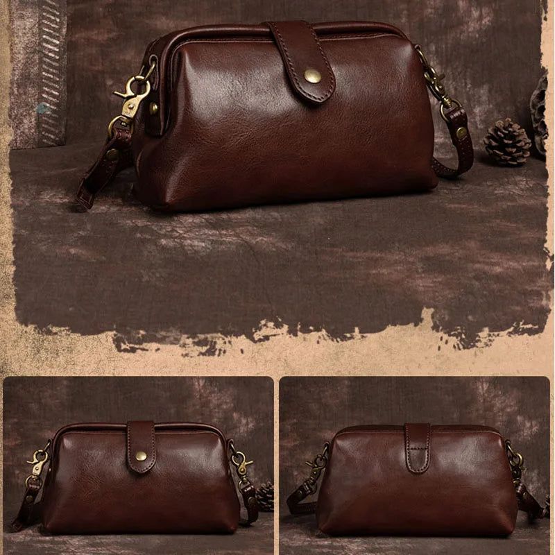 Handgemaakte Retro Schoudertas Leer Vintage Crossbody Dames Handtas Bohemian Stijl Draagtas Everyday | Sansoti