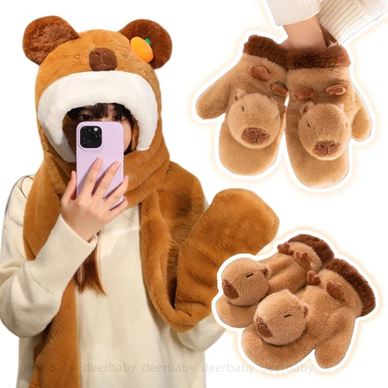 Plüsch-Tierhandschuhe Unisex Weiche Winterhandschuhe für Kinder und Erwachsene Warm Bequem | Sansoti