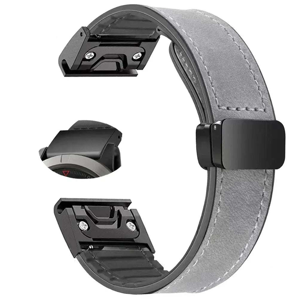 Lederarmband für Smartwatches mit magnetischem Verschluss, Schnellwechselsystem, 20 mm, 22 mm, 26 mm, universell | Sansoti