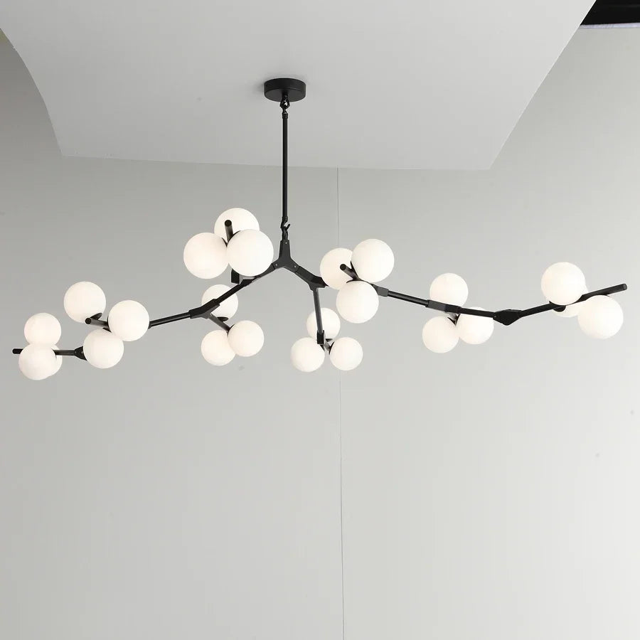 Hanglamp Takkenstructuur Mat Glas Goud Zwart G4 LED Woonkamer Eetkamer Scandinavisch Modern 12 18 24 Bollen | Sansoti