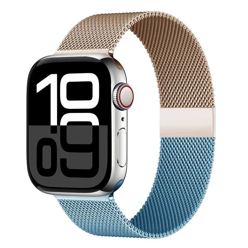 Milanaise-Mesh-Uhrenarmband Edelstahl Verstellbarer Magnetverschluss Smartwatch 38-49 mm Armband-Zubehör | Sansoti