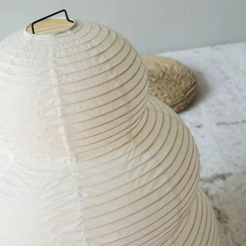 Japanische Stehleuchte 60cm, Papier und Metall, E27, dimmbares warmes Stimmungslicht für Wohnzimmer und Schlafzimmer, moderne Stehlampe | Sansoti