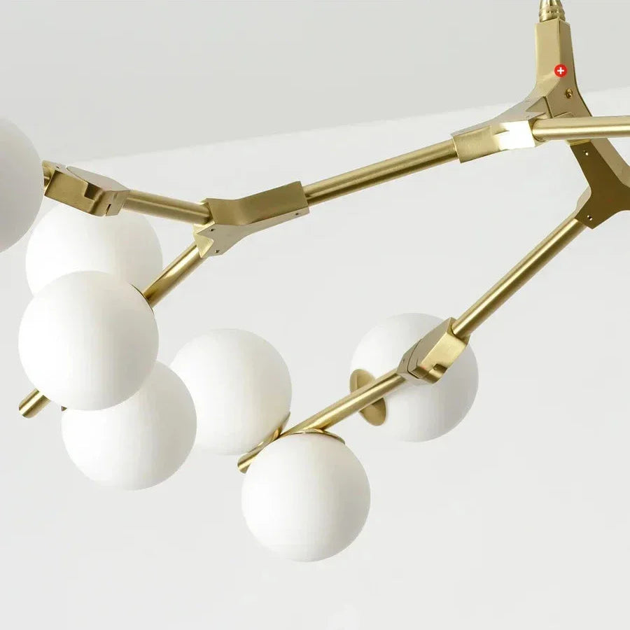 Hanglamp Takkenstructuur Mat Glas Goud Zwart G4 LED Woonkamer Eetkamer Scandinavisch Modern 12 18 24 Bollen | Sansoti