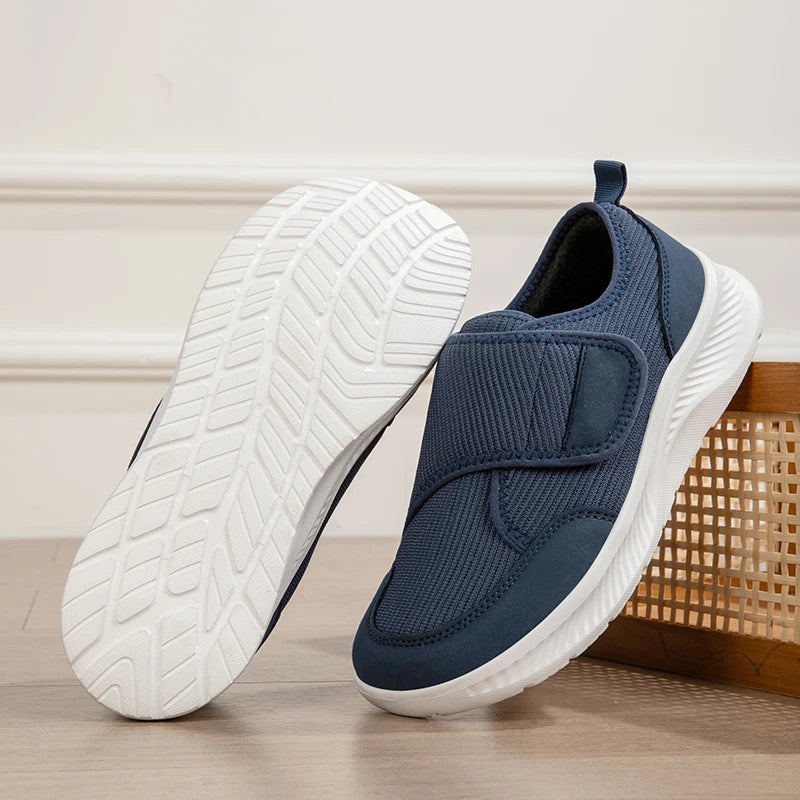 Herenschoenen Brede Pasvorm Klittenband Mesh Orthopedisch Comfortabel Lichtgewicht Wandelschoen Casual | Sansoti