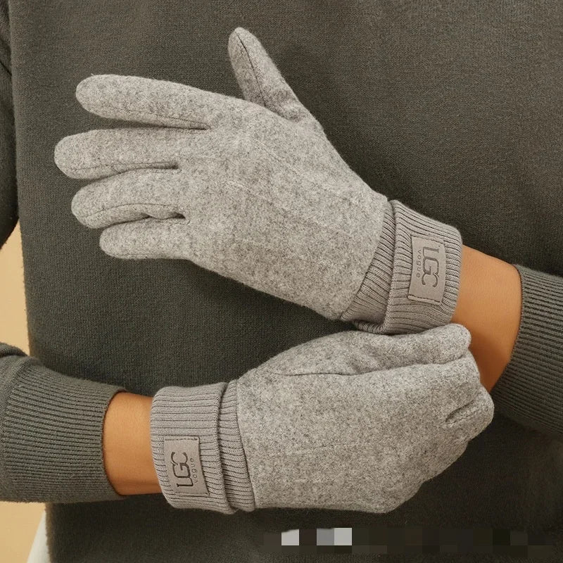 Touchscreen Wool Gloves for Women Winter Cold-Resistant Full-Finger Outdoor Cycling Warm Fleece Winter Sports | Sansoti