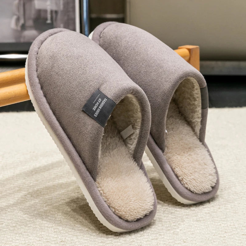 Suède pantoffels unisex binnenshuis antislip zool geruisloos warm comfortabel zachte voering heren dames | Sansoti