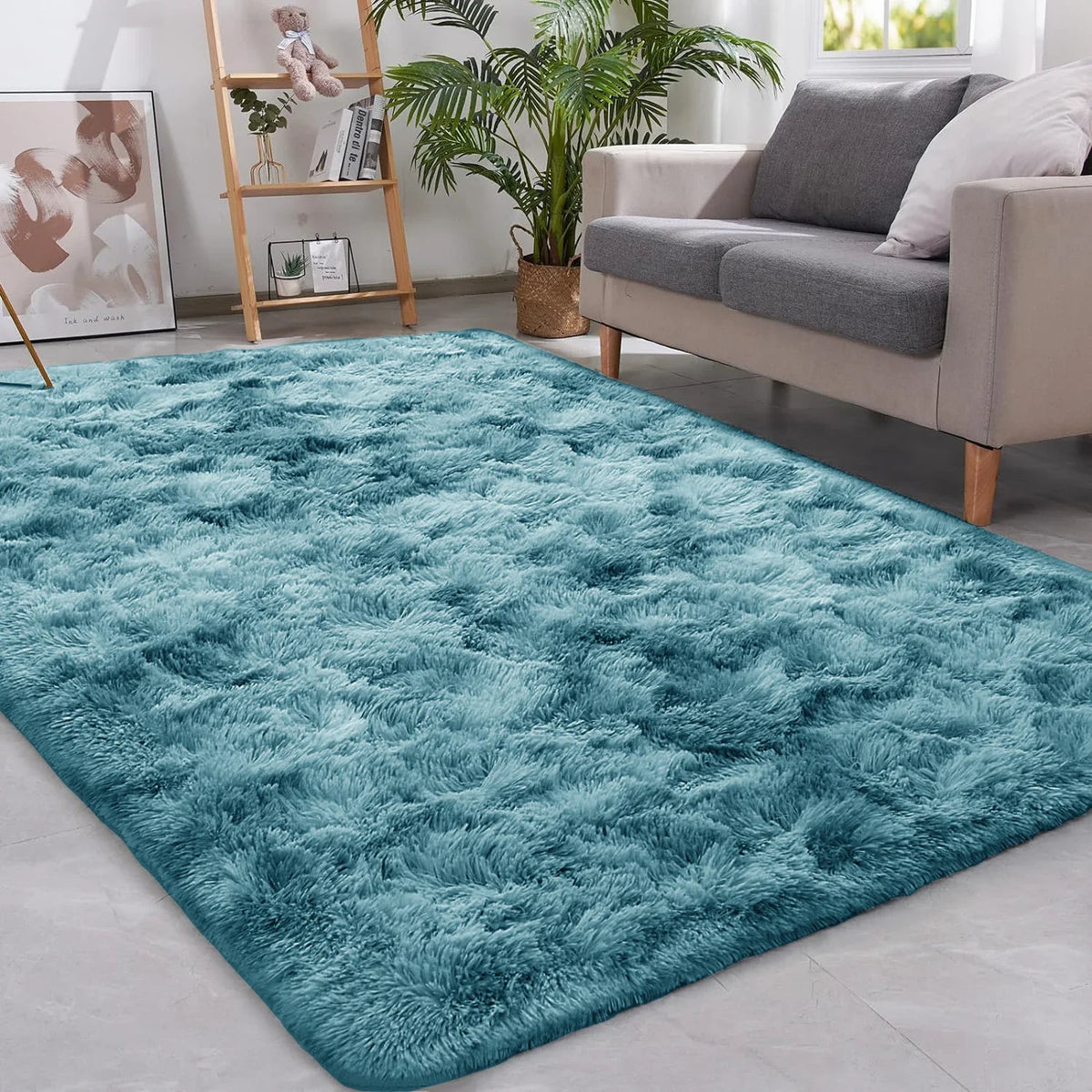 Plush Area Rug Non-Slip Soft Blanket Living Room Bedroom Nursery Modern Rectangular Decorative | Sansoti