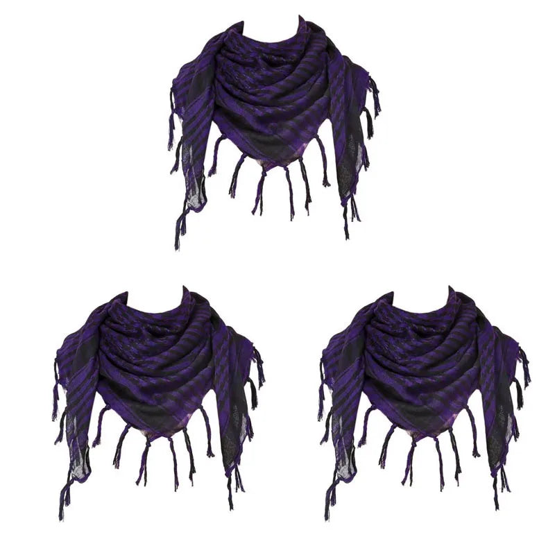 Bufanda de punto tradicional 100x100 cm con flecos para hombre y mujer, cálida y cómoda, de tejido suave para el invierno | Sansoti