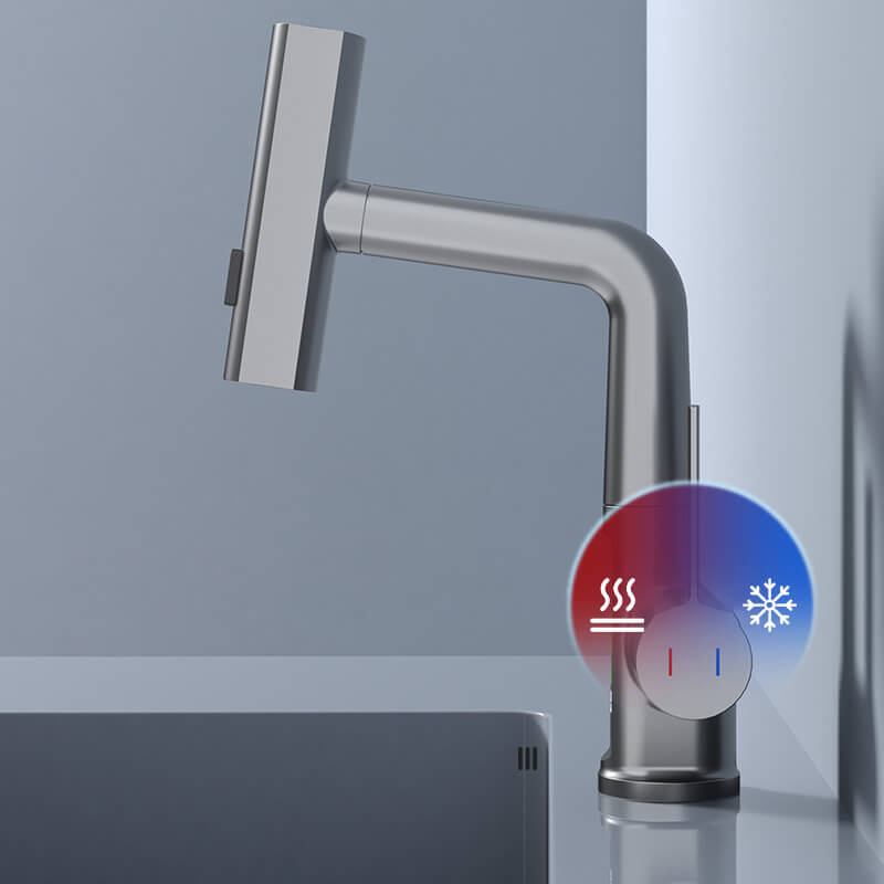 Flexibele Keukenkraan met LED Temperatuurindicator Chroom Zwart Wit 360° Draaibaar Uittrekbaar 60cm voor Keuken en Badkamer | Sansoti