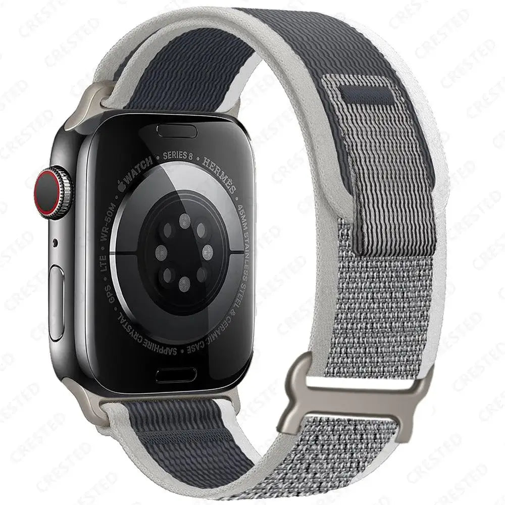 Nylon-Smartwatch-Armband mit Klettverschluss – atmungsaktives, verstellbares Armband, 38–49 mm, für Sport und Freizeit | Sansoti