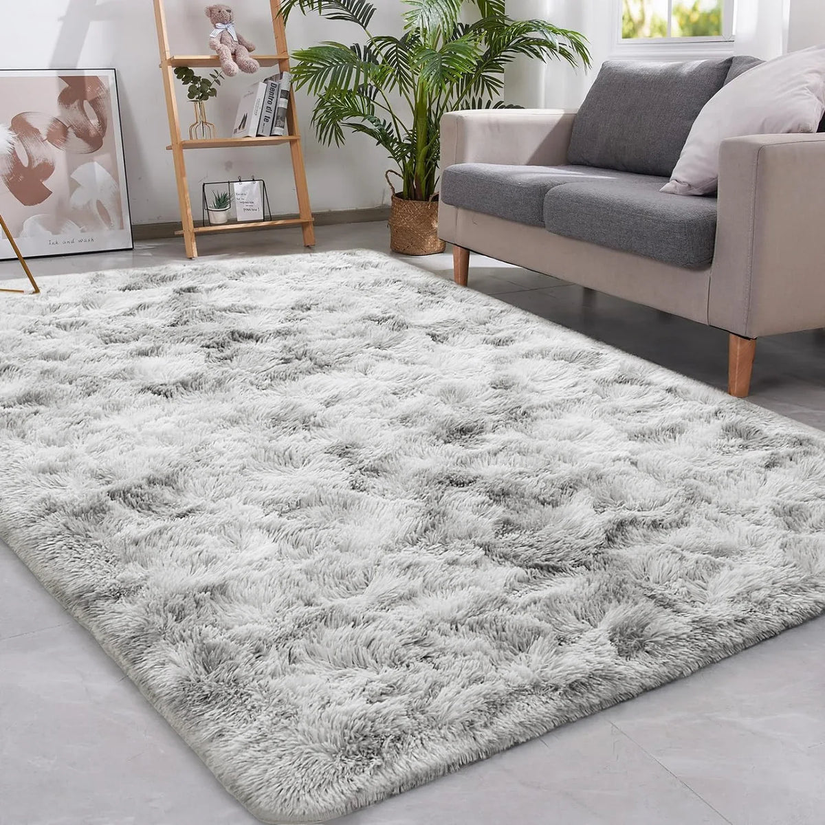 Plush Area Rug Non-Slip Soft Blanket Living Room Bedroom Nursery Modern Rectangular Decorative | Sansoti