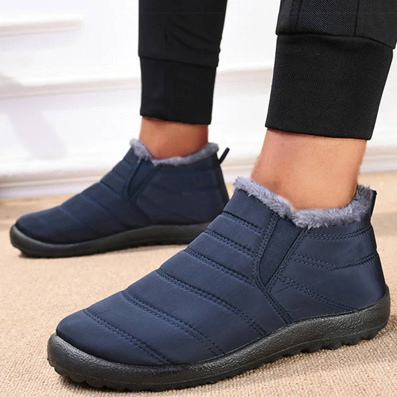 Wasserdichte Herren-Winterstiefel, gefütterte Schlupf-Sneestiefel, warmes Schuhwerk, stark isolierende Winterschuhe | Sansoti