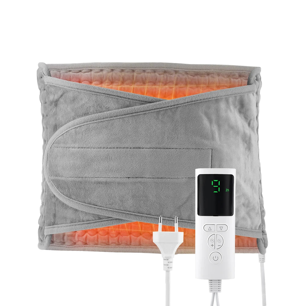 Electric Heating Belt Microplush 59x30cm Adjustable 9 Heat Settings Timer Back Abdomen Lower Back Pain Relief | Sansoti