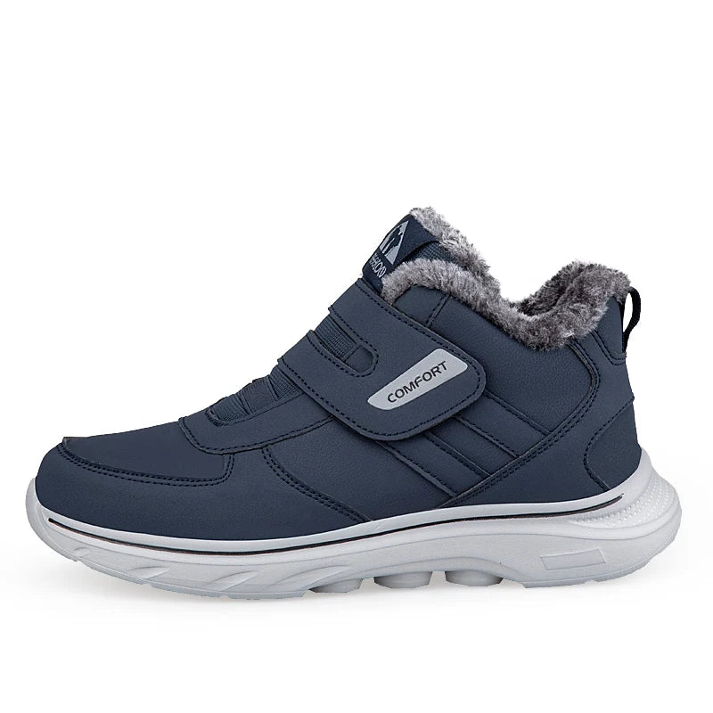 Padded Ankle Sneakers with Velcro for Wide Feet - Warm Orthopedic Walking Shoes for Men Comfort | Sansoti