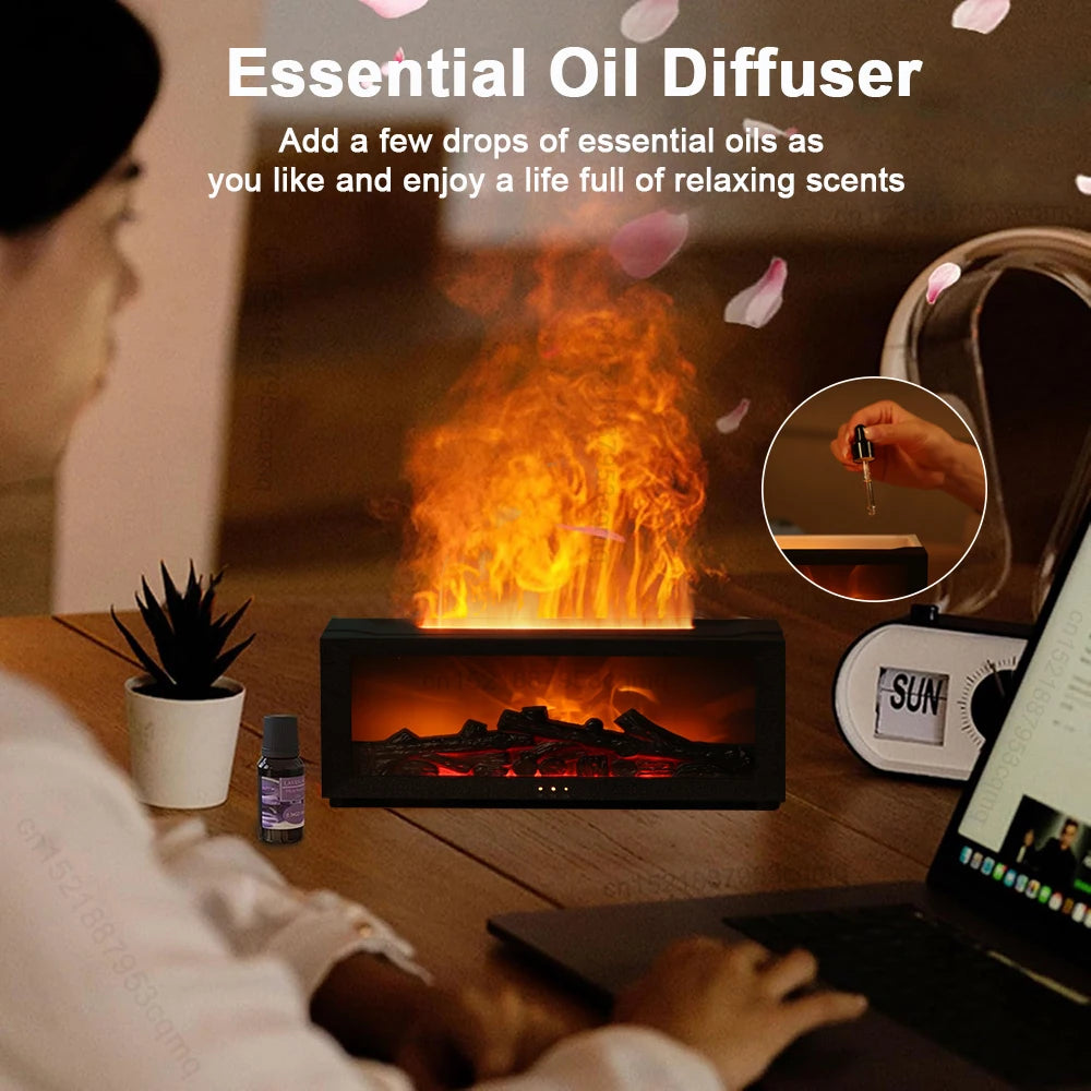 Kamin Luftbefeuchter Flamme 150ml 7 Farben Aroma Diffuser Fernbedienung Schlafzimmer Wohnzimmer Duftverteiler Timer | Restfield